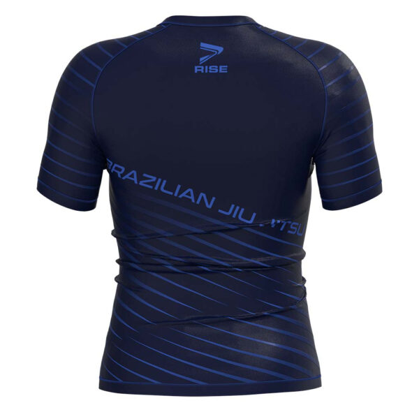 Close-up of fabric for short sleeve rash guard, showing tight weave and moisture-wicking material.